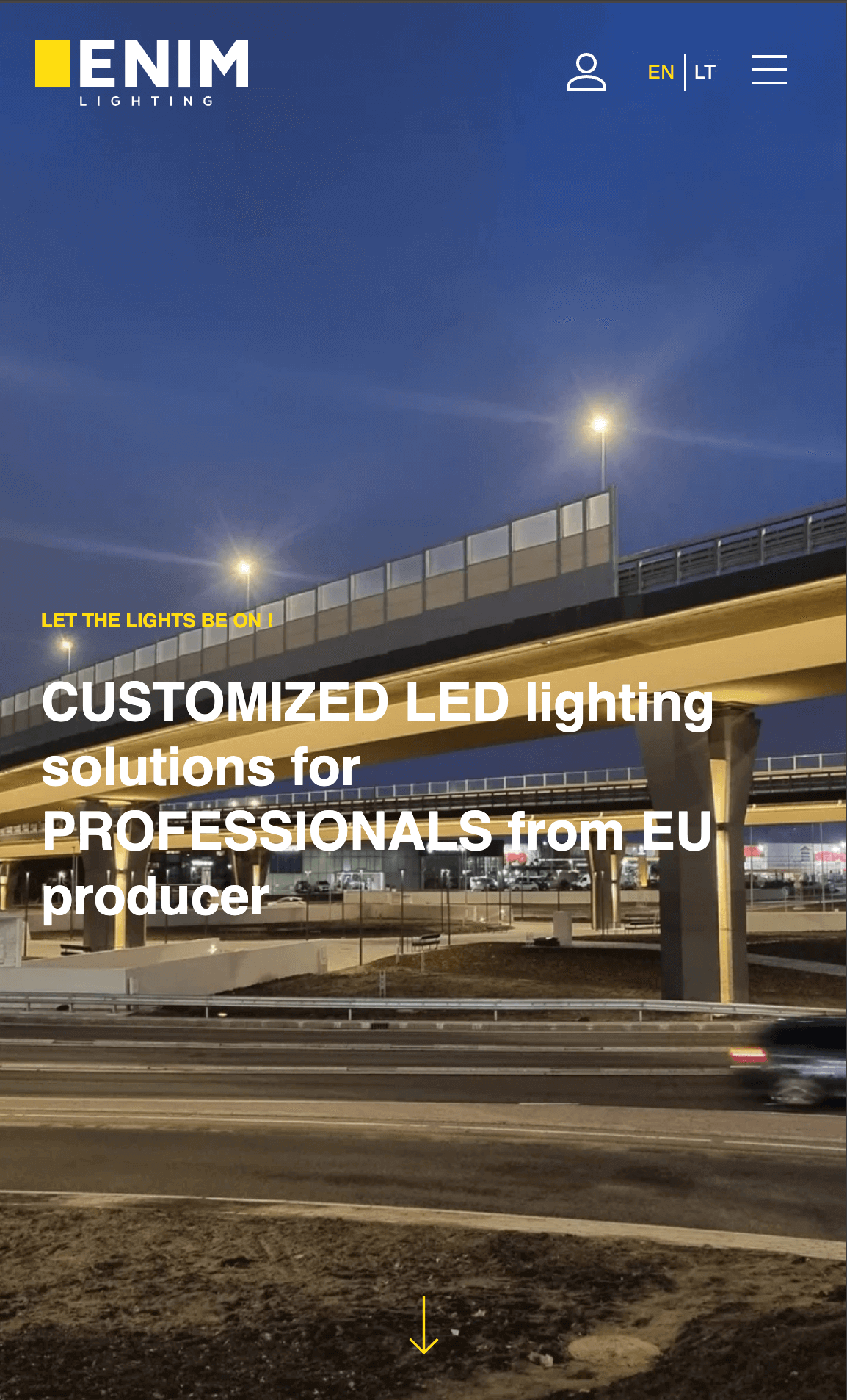 Individuali WordPress tema apšvietimo produktų katalogui – ENIM Lighting