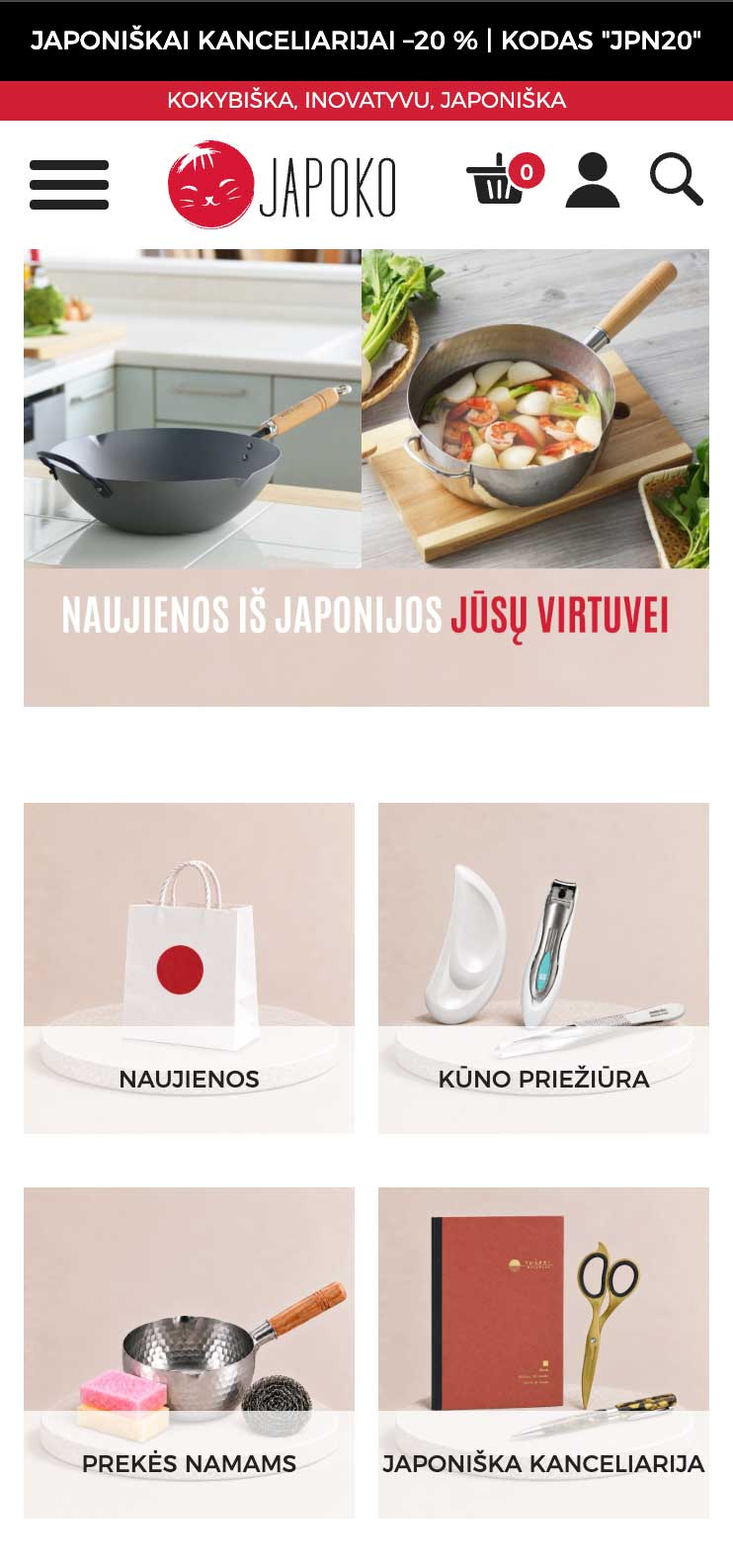 Individualios WooCommerce el. parduotuvės kūrimas „Japoko“